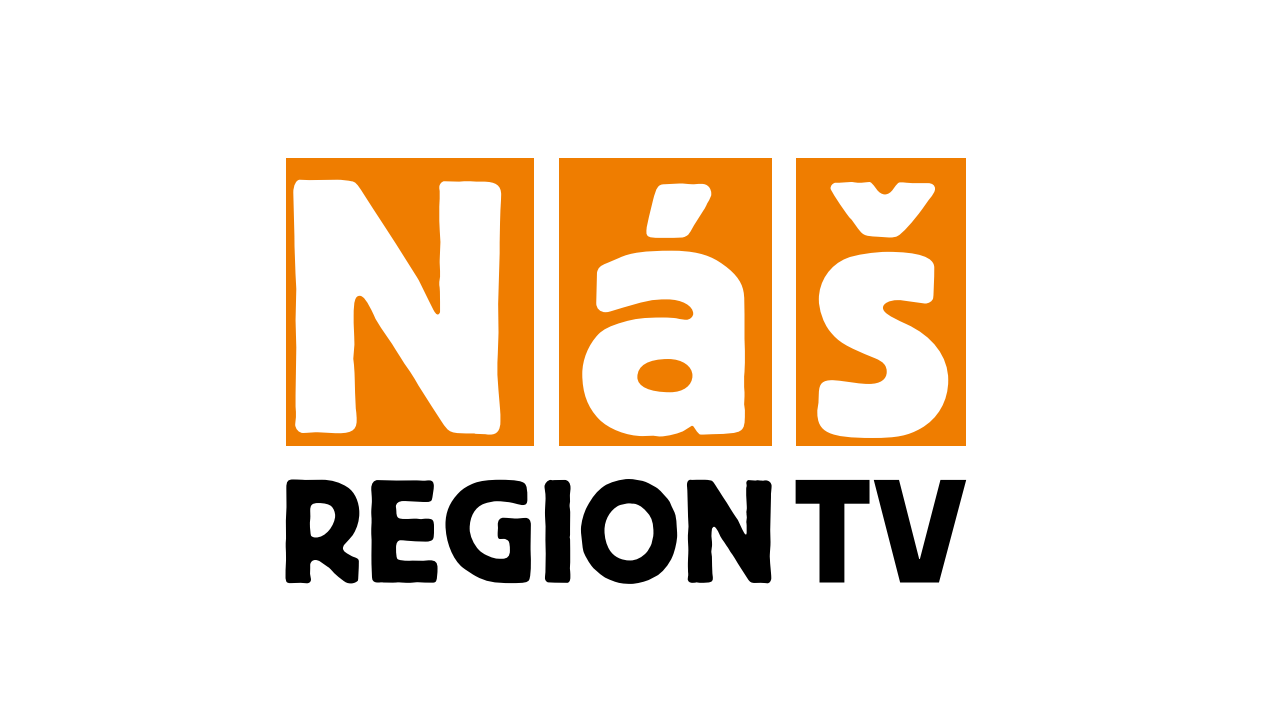 Logo of Náš region TV: white letters on orange squares above black text "REGION TV"